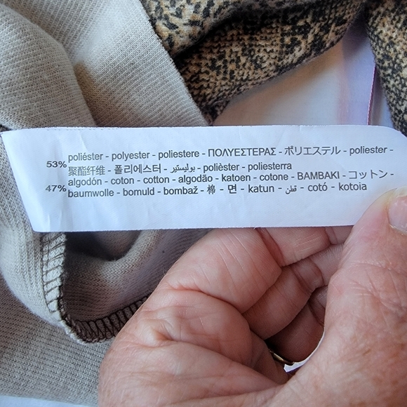 Zara Snakeskin Print Long Sleeve Cropped Sweatshirt Size M - Picture 6 of 9